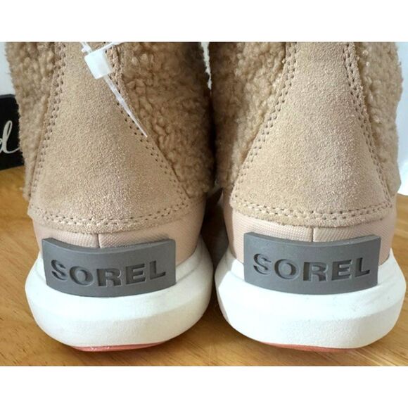 SOREL EXPLORER II LIL JOAN COZY SHERPA WATERPROOF BOOTS SIZE 9 SAND & PINK NWOB - Picture 7 of 13
